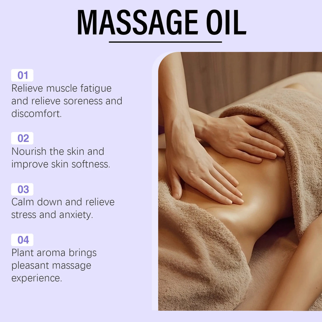 Lavender Essential Oil Moisturizing Body Skin Smoothing Soft Stress Relief Muscle Sore Help Sleep Spa Relaxing Massage Oil Oasis Select