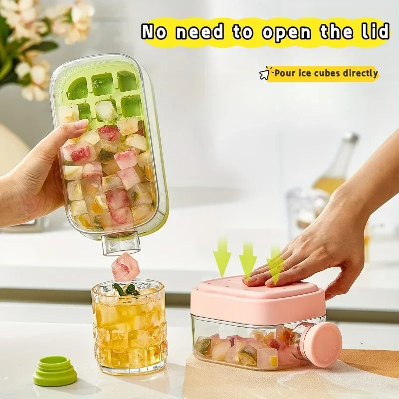 Large Capacity Ice Cube Maker Water Bottle Silicone Tray with Straw for Juice Beverage Cooling Stackable Design Durable Plastic Oasis Select