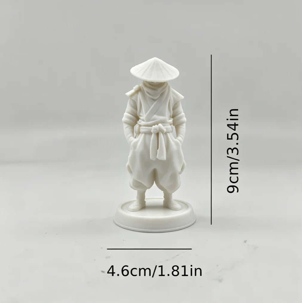 Japanese Samurai Figurine Traditional Retro Samurai Style Statue Zen Warrior Ornaments for Home Office Desk Tea Room Shelf Decor Oasis Select Standing Ninja 4 9x5.2x4.7cm
