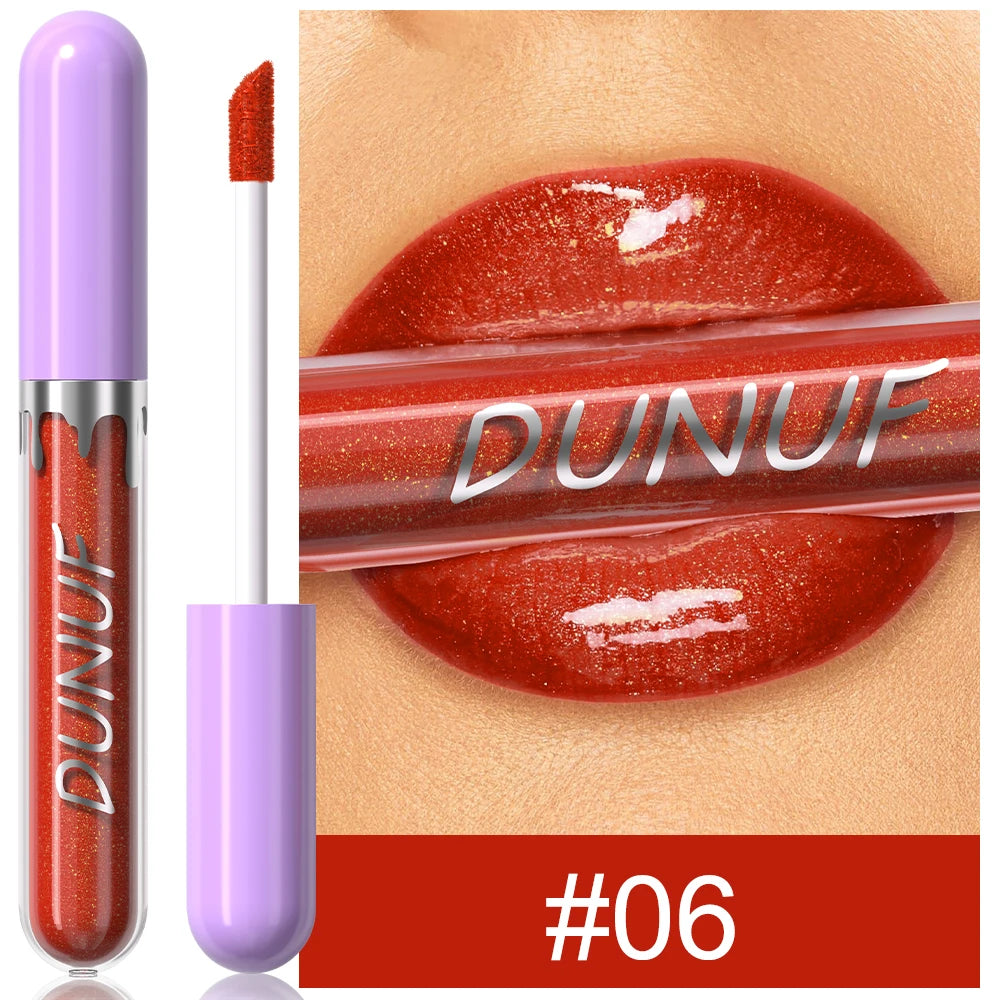 DUNUF Pearl Lip Gloss Moisturizing Lip Gloss Easy Color Lipstick Oasis Select 06