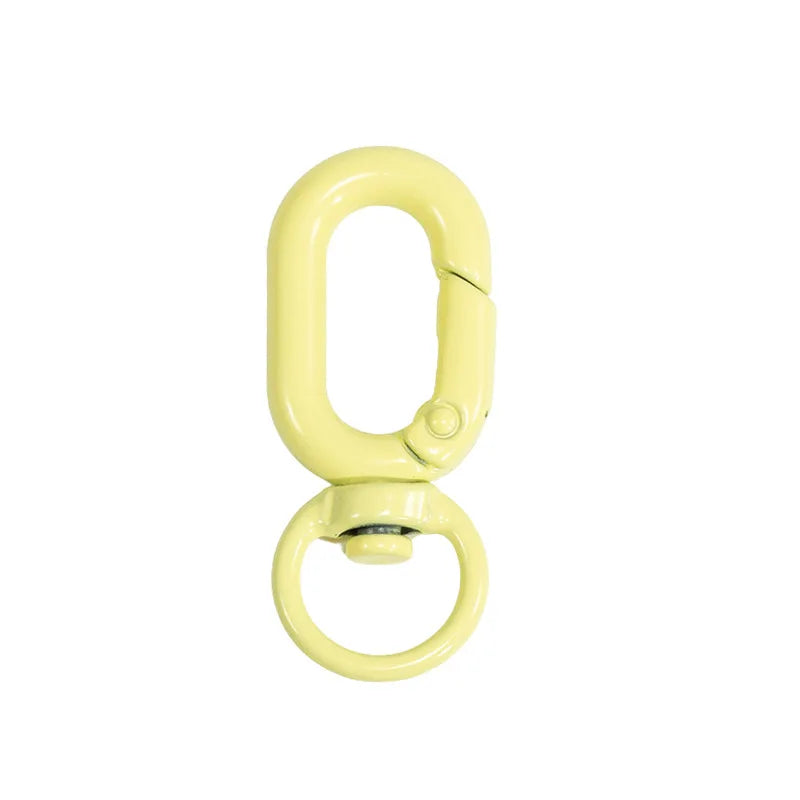 5pcs Colorful Metal Lobster Claw Clasps Swivel Lanyards Trigger Strap with Key Ring DIY Accessories for Bag Key Chains Connector Oasis Select Light Yellow