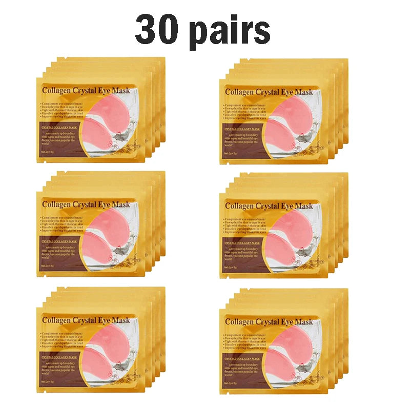BIOAOUA Gold Collagen Eye Masks – Firm, Moisturize & De-Puff Eye Mask Patches Oasis Select Pink 30 pairs