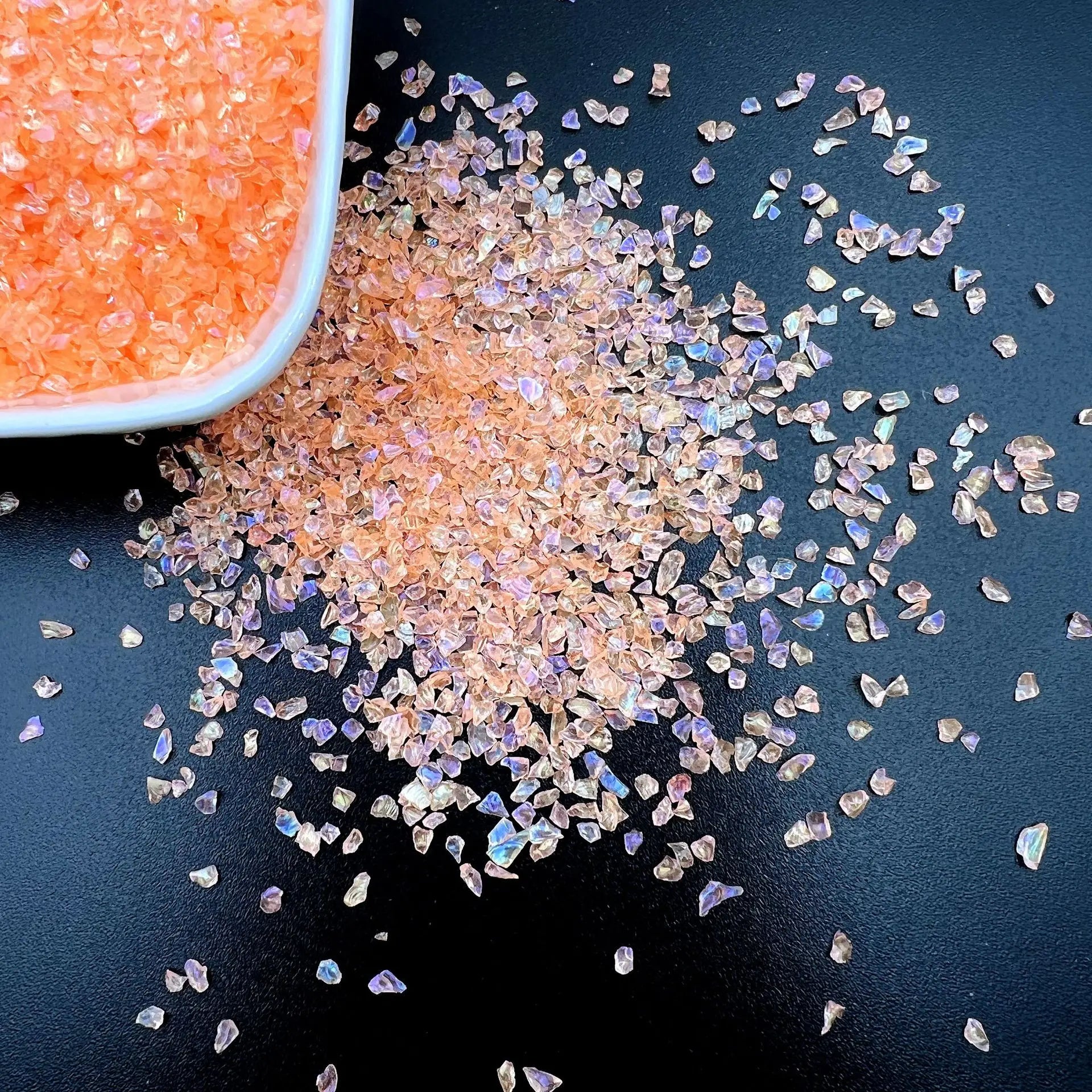 20g Glass Crushed Stone Irregularity Crystal Gravel Filling For DIY Epoxy Resin Mold Filler Crafts Decorative Nail Art Filler Oasis Select Orange 20g