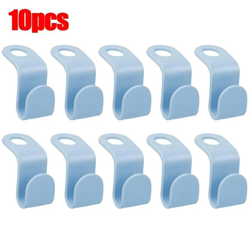 10-50pc Multi Functional Wardrobe Hanger Hook, Hat Hook, Plastic Wardrobe Stacking Hanger, Bedroom Storage Wardrobe Storage Rack Oasis Select 10pcs-blue