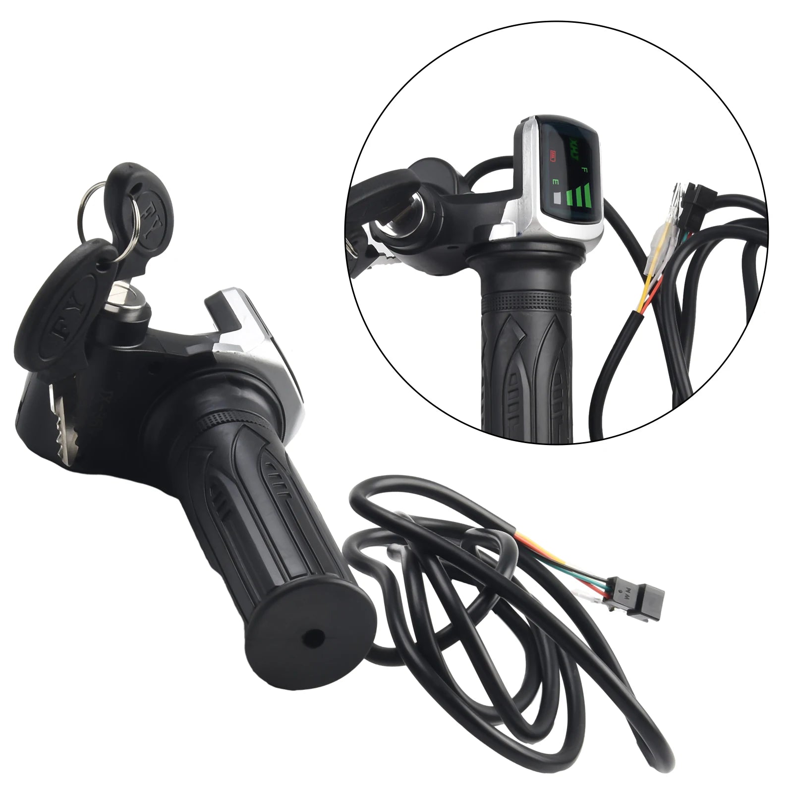 Sleek 36/48V E Bike Throttle with Integrated LED Display Ergonomic Scooter Bicycle Grip for Balanced Power Management Oasis Select