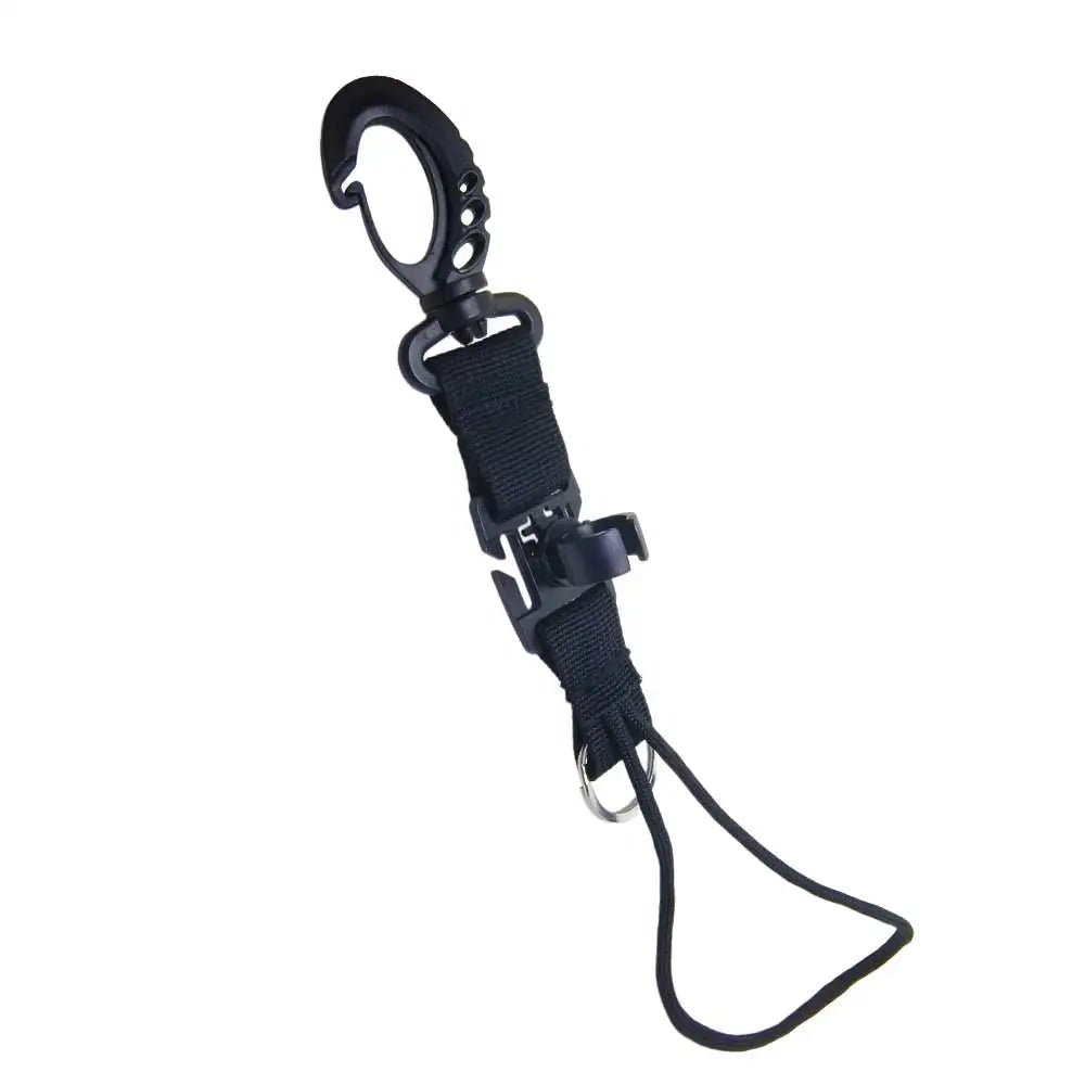 Diving Safety Connection Loop with Diving HP/LP Hose Clamp for Underwater Snorkel Scuba Gear Oasis Select black 1pc