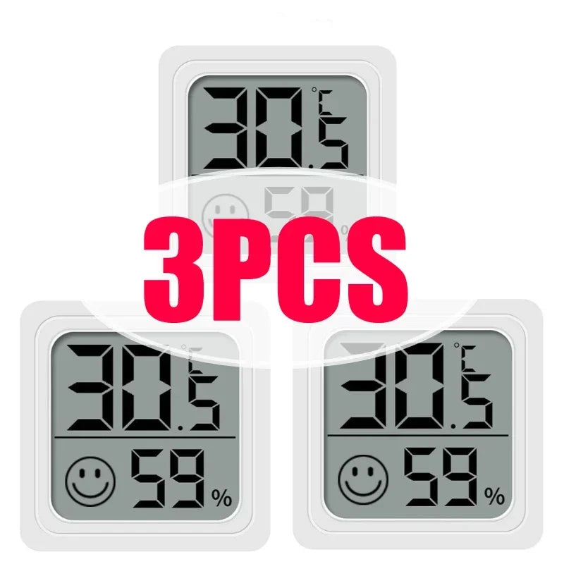 6PCS Mini Digital Thermometer Hygrometer Indoor Temperature LCD Electronic Monitor Hygrometer Outdoor Room Baby Oasis Select 3PCS-White