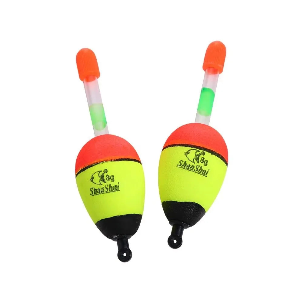 2/4/8Pcs EVA Float Fish Bait Luminous Rock Fishing Sea Fishing Foam Float Float Light Stick Fishing Float Fishing Bobber Oasis Select yellow 8g 2pcs
