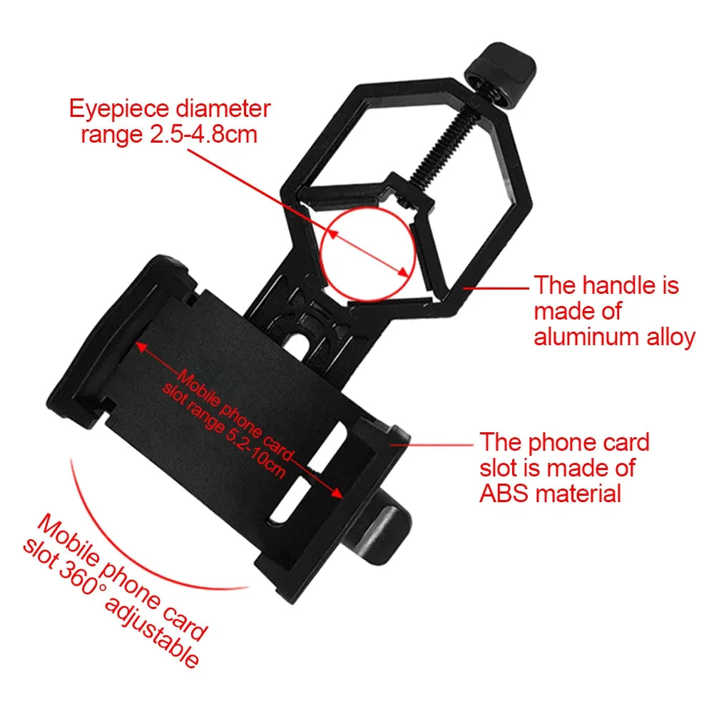 Universal Telescope Phone Adapter Clip Mount | Eyepiece Holder