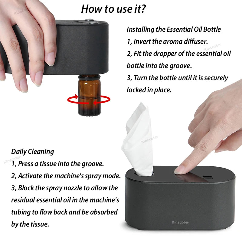 Portable Waterless Aroma Diffuser | Essential Oil Atomizer
