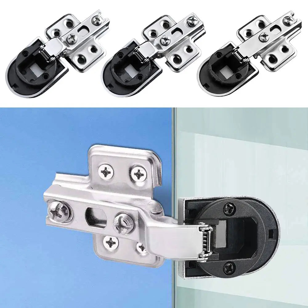 2PCS Useful No Hole Connector Window Accessories Cabinet Hinge Clip Furniture Supplies Glass Door Hinge Oasis Select