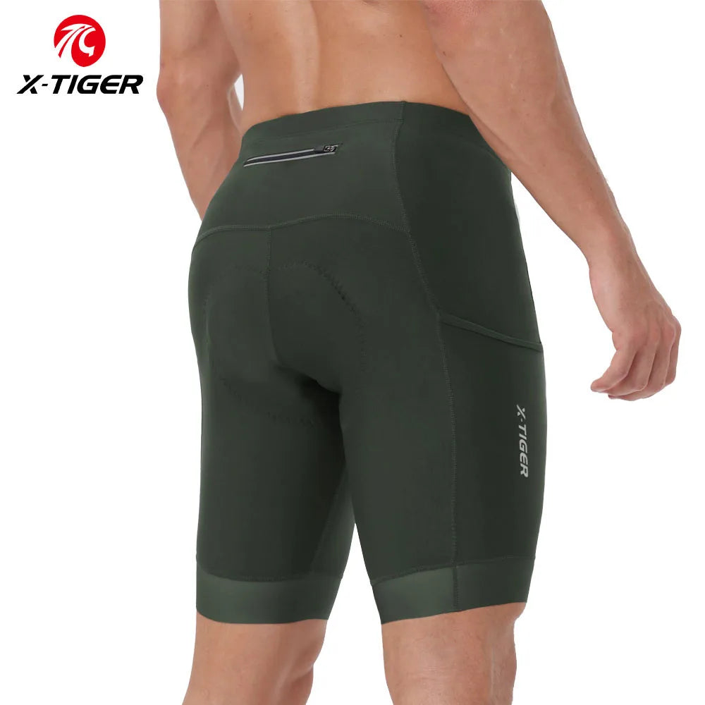 X-TIGER Premium Road Bike Shorts With 5D Gel Pads Men's Cycling Shorts With Zippered Pockets Breathable Outdoor Cycling Gear Oasis Select