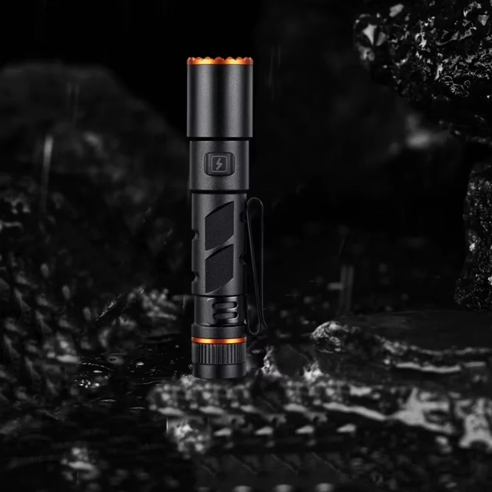 High Power LED Flashlight USB Rechargeable Flashlights Mini Torch Emergency Light Zoom Flashlight Aluminium Alloy Material Oasis Select