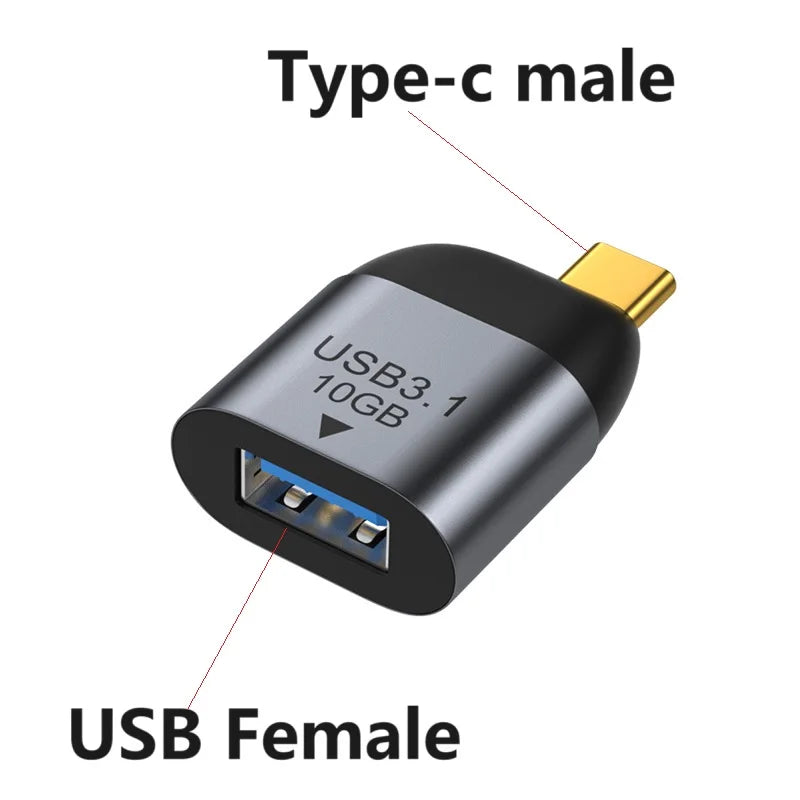USB C to USB 3.1 Adapter OTG 10Gbps Fast Data Transfer Type-C 3A Charging Converter Adapter for Laptop PC Charger Power Bank Oasis Select Type C M to USB A F