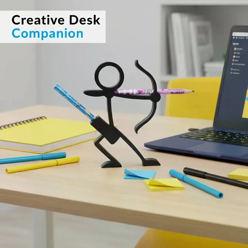Creative 3D Printed Stick Figure Pencil Holders Pen Stands Pen Pots Desktop Ornaments Office School Supplies Stationery Gift Oasis Select