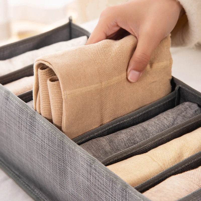 1pc Pants Storage Box, Jeans Divider Storage Box, Wardrobe 9 Grids Storage Basket Oasis Select