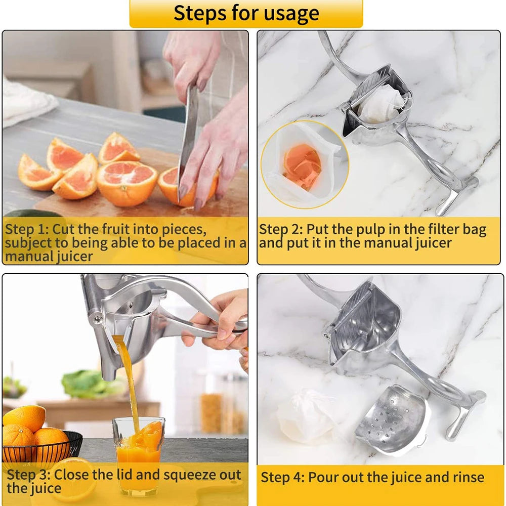 Manual Juice Squeezer Aluminum Alloy Hand Pressure Juicer Pomegranate Orange Lemon Sugar Cane Juice Kitchen Bar Fruit Tools Acce Oasis Select