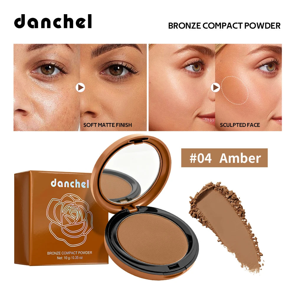 Matte Bronze Pressed Powder Long-Wear Oil Control Define Facial Contour Setting Powder Soft Matte Bronze Finish Korean Makeup Oasis Select