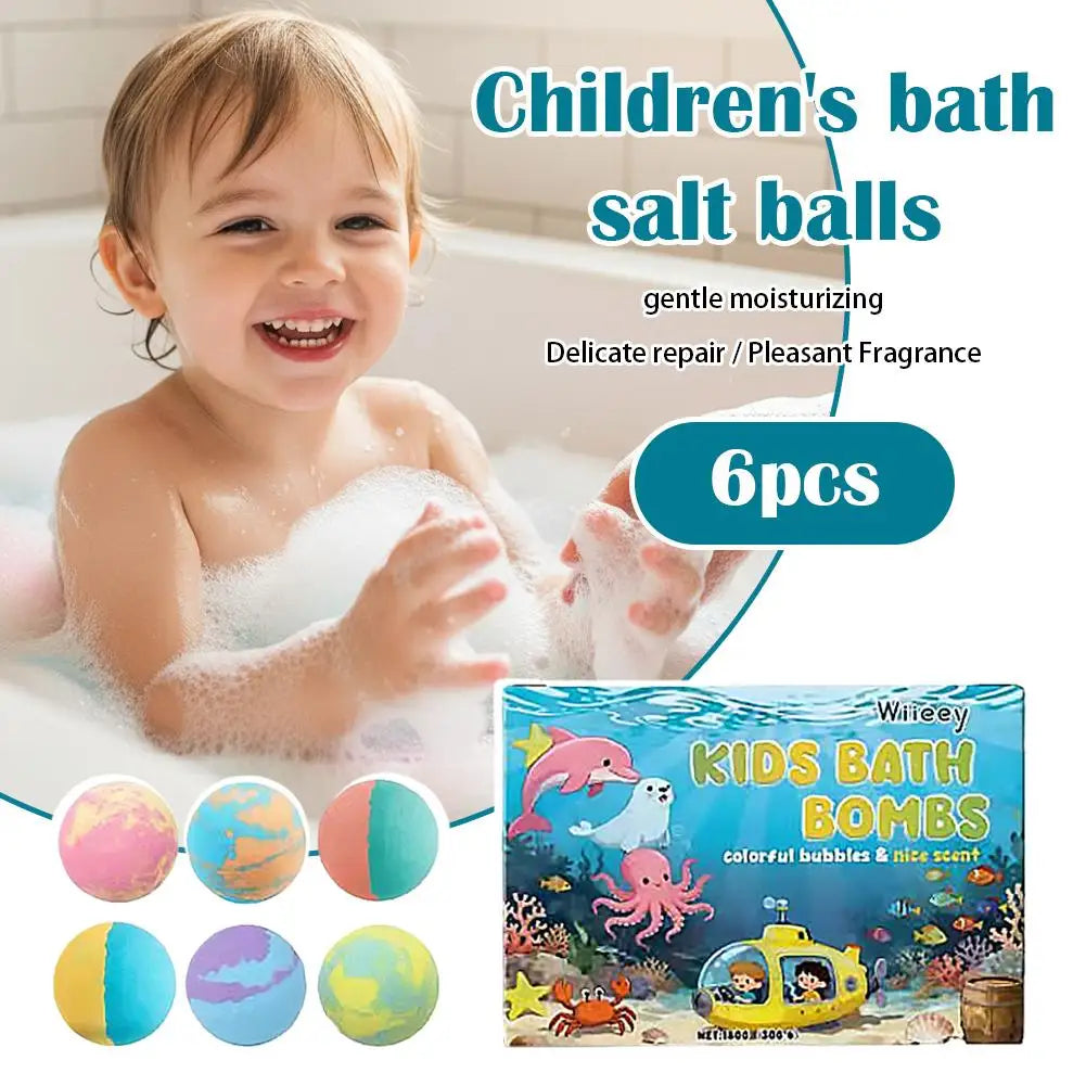 Kids Colorful Bath Bombs, Bath Color Fizzy Spa Balls Gift Set for Kids Bathtub Fun Relaxing Holiday Gift Toys for Kids Toddlers Oasis Select