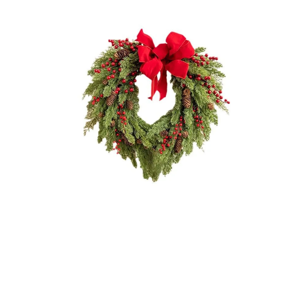 Christmas Bow Red Fruit Artificial Simulation Wreath for Home Interior and Exterior Decoration plant garden decoration Oasis Select