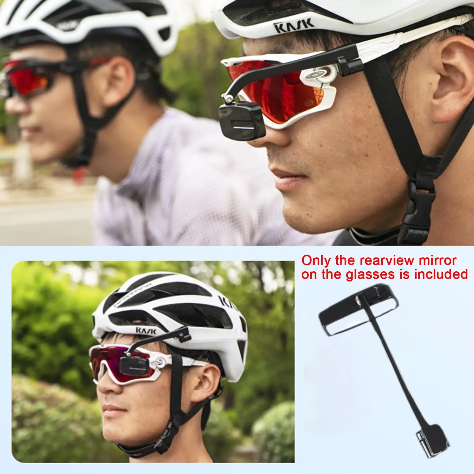 Bike Bicycle Cycling Riding Glasses Rear View Mirror 360 Rearview Adjustment Rear View Eyeglass Mount Helmet Oasis Select