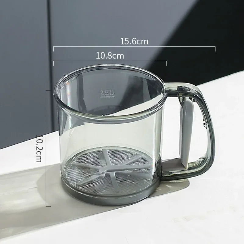 Plastic Semi-automatic Hand-held Flour Sifter Convenient Baking Flour Filter Home Kitchen Baking Sieve Bread Dessert Making Tool Oasis Select single-deck