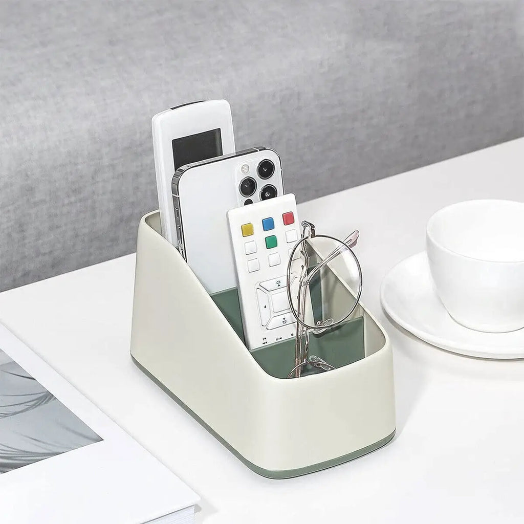 4-Slot Desktop Remote Control & Phone Organizer Box