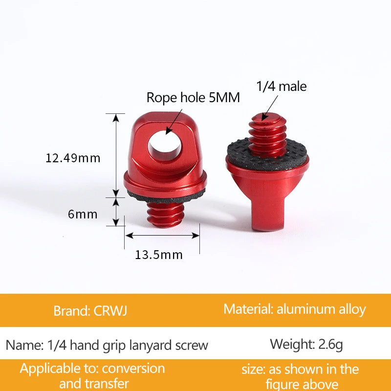 1/4 Lanyard Screw 3/8 SLR Camera Tripod Lifting Ring Sports Digital Camera Accessories With Lanyard Hole Safe Connection Ring Oasis Select Red
