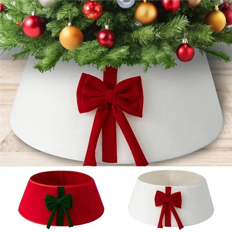 ~WISH Christmas Tree Stand Skirt Reusable Plush With Bowknot-Tree Skirt Holiday Decoration For Indoor/Outdoor A Oasis Select