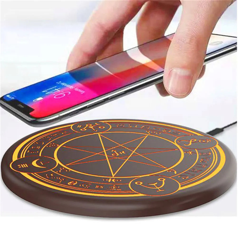10W Qi Wireless Fast Charger Circle Magic Optical Array Wireless Charging For QI Standard Full Range Wireless Charging Phone Oasis Select