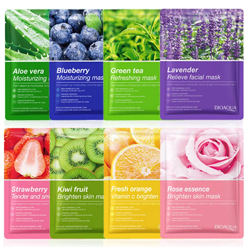 BIOAOUA 8-Pack Natural Plant Face Masks – Moisturizing & Firming Sheet Face Mask Oasis Select