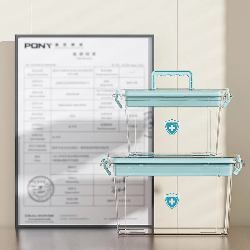 Medical Storage Box,Transparent Medicine Cabinet,Large-Capacity First Aid Kit,Multifunctional Home Aid Case,Various Colors Oasis Select