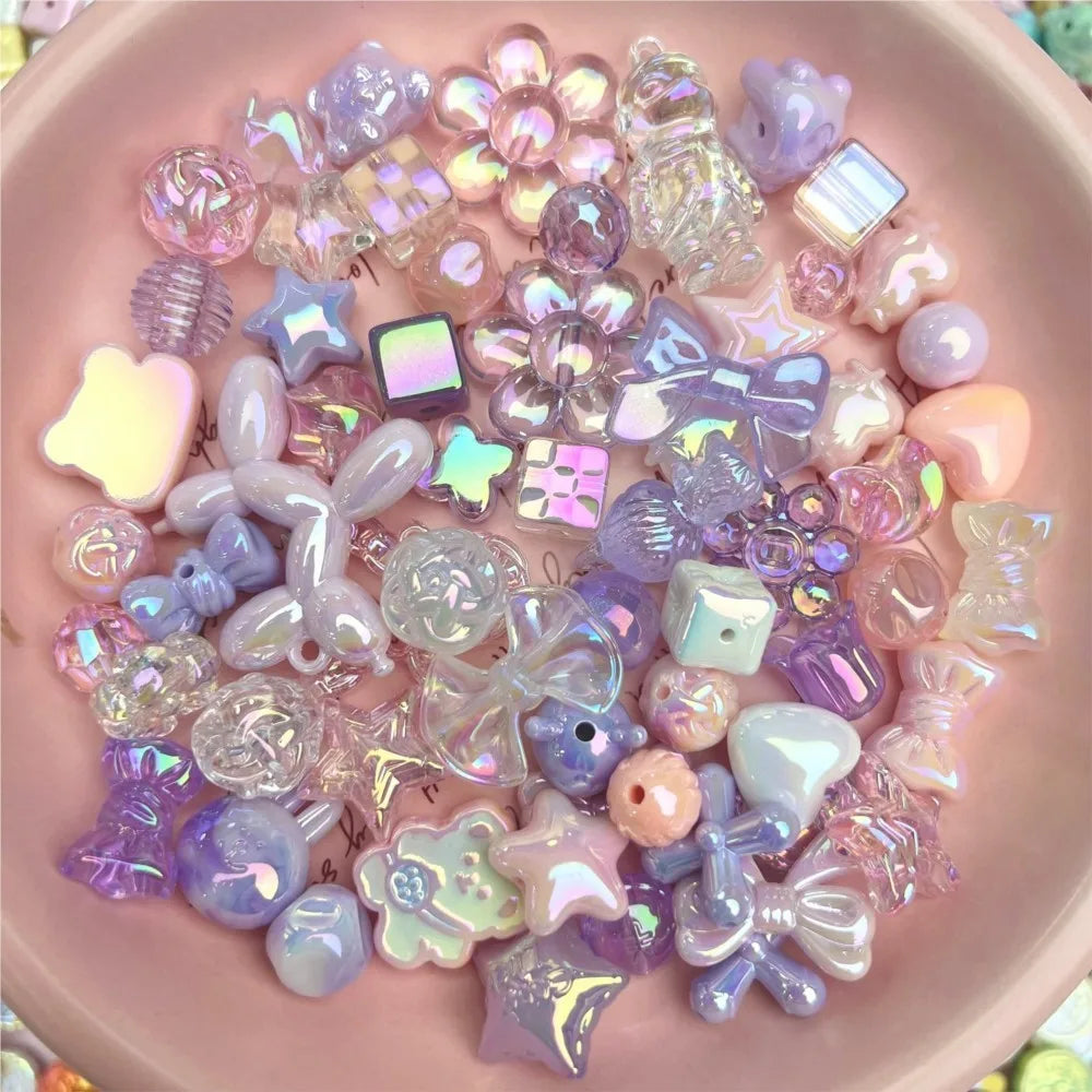 20g Y2K Acrylic Assorted Beads Flower Sweetheart Butterfly Candy Kawaii Aesthetic Beads for Bracelets DIY Jewelry Making Supply Oasis Select