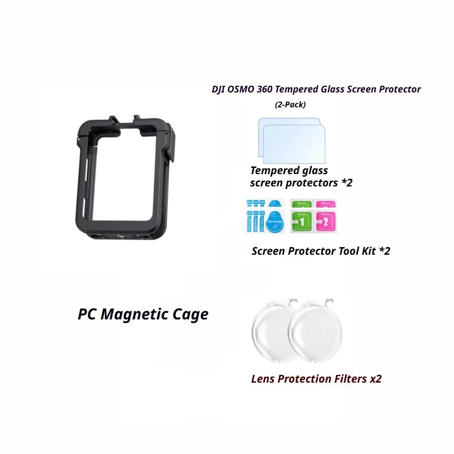 DJI Osmo 360 Metal Cage Quick Release Mount & Cold Shoe Frame
