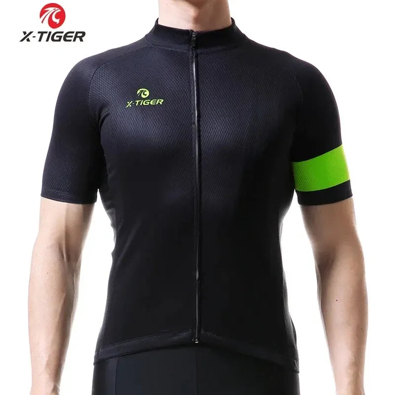 X-TIGER Summer Men's Cycling Jersey 3 Colors Breathable Quick Dry Short Sleeve MTB Road Bicycle Jerseys Cycling Shirt Oasis Select
