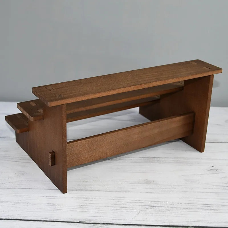 Wooden Multi-Tier Jewelry & Figurine Display Stand | 2–5 Layers