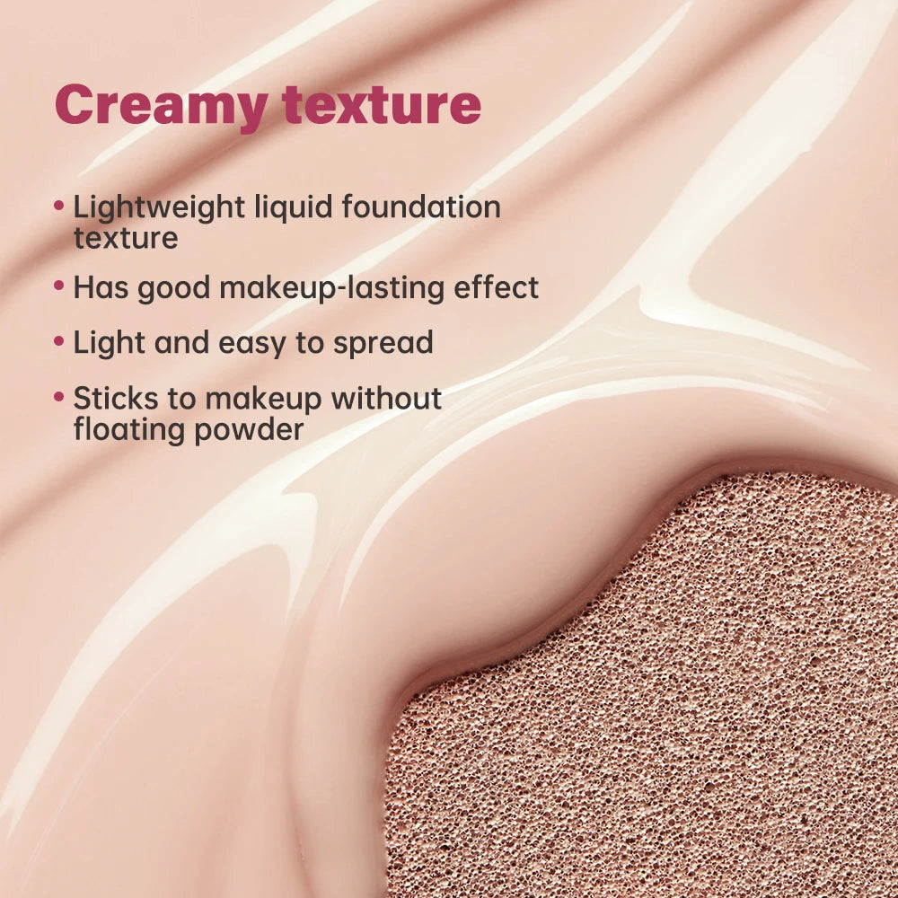 Semi-matte CC Cream Cushion Natural Concealer Whitening Long-lasting Creamy Texture Foundation Face Base Makeup Cosmetics Oasis Select