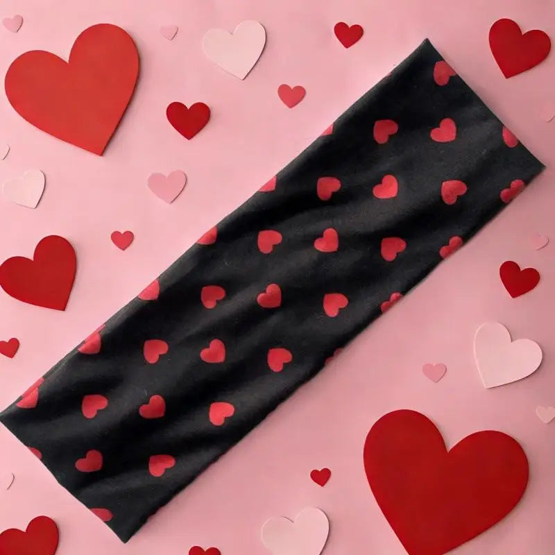 New Love Printed Valentine's Day Hair Bands Korean Sweet Girl Accessories Hair Bands Hundred Fitness Yoga Sports Headdress Oasis Select Black