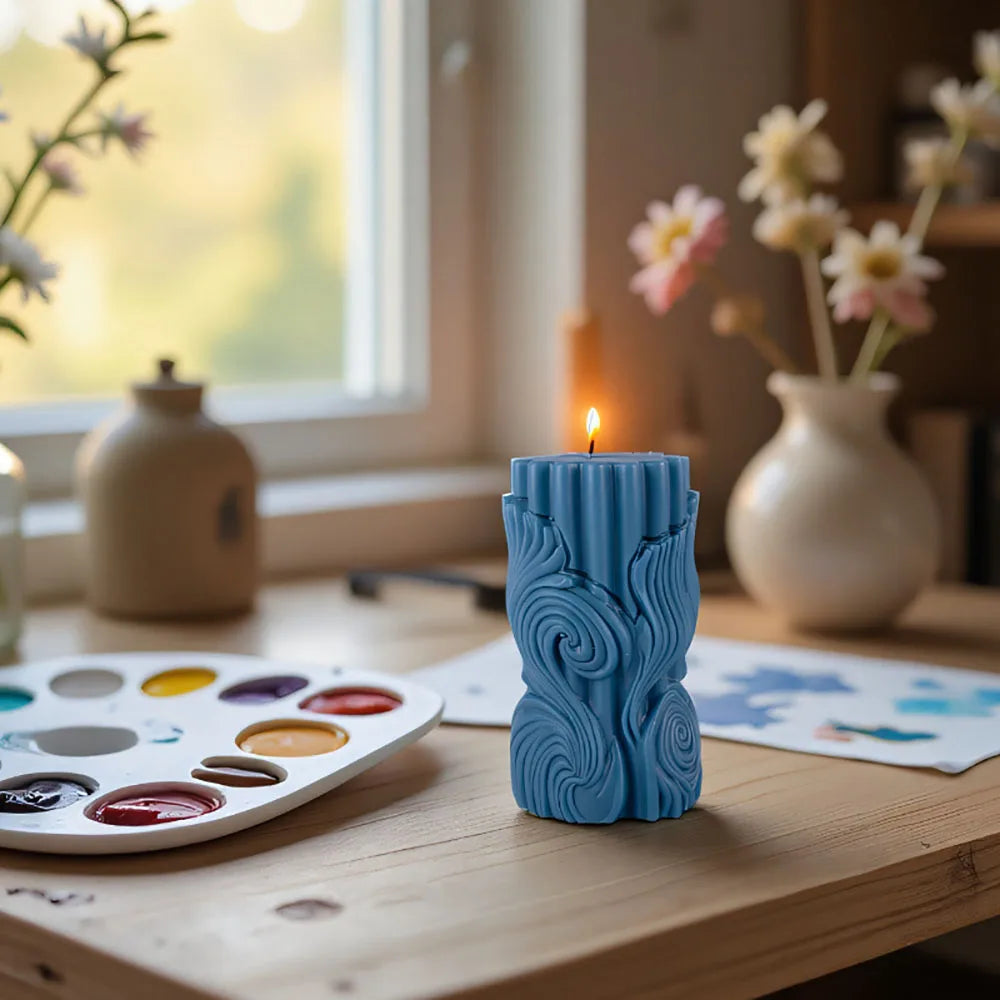 3D Letter Relief Cylindrical Candle Silicone Mold Creative Artistic Design Relief Resin Mould DIY Craft Home Decor Oasis Select