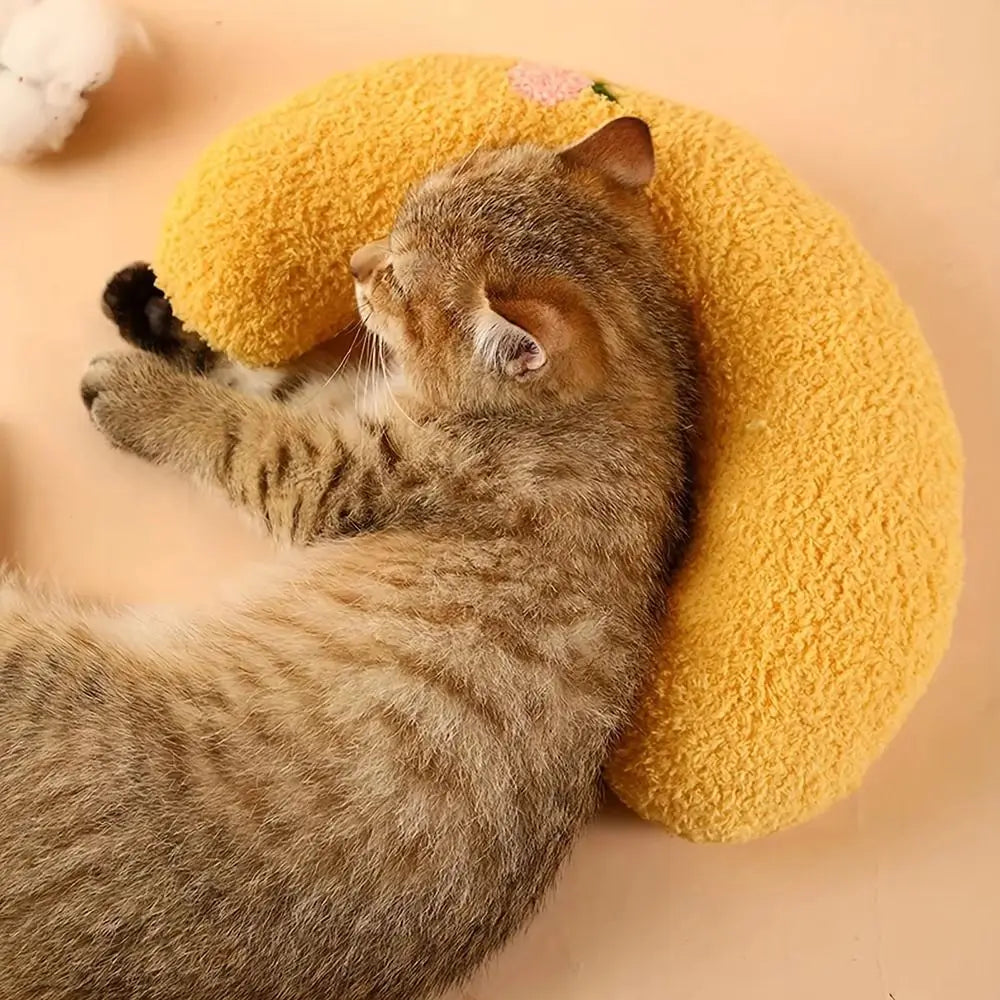 1Pcs Durable U-Shaped Cats Little Pillow Dog Sleeping Fair Neck Protector Deep Sleep Kitten Headrest for Cats Puppy Oasis Select