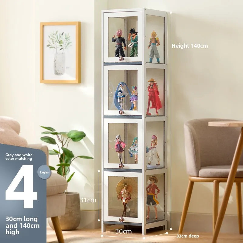 Figure display cabinet Floor-to-ceiling simple modern living room Layered shelves Household lockers Blind box display cabinet Oasis Select Four Doors 30