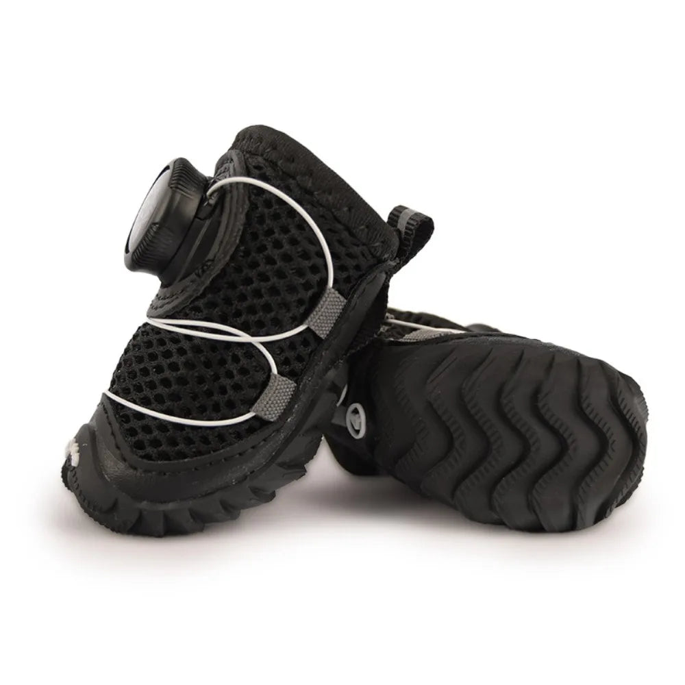 4-Pack Breathable Mesh Dog Shoes | Reflective Adjustable Boots Dog Shoes & Boots Oasis Select Black size 3