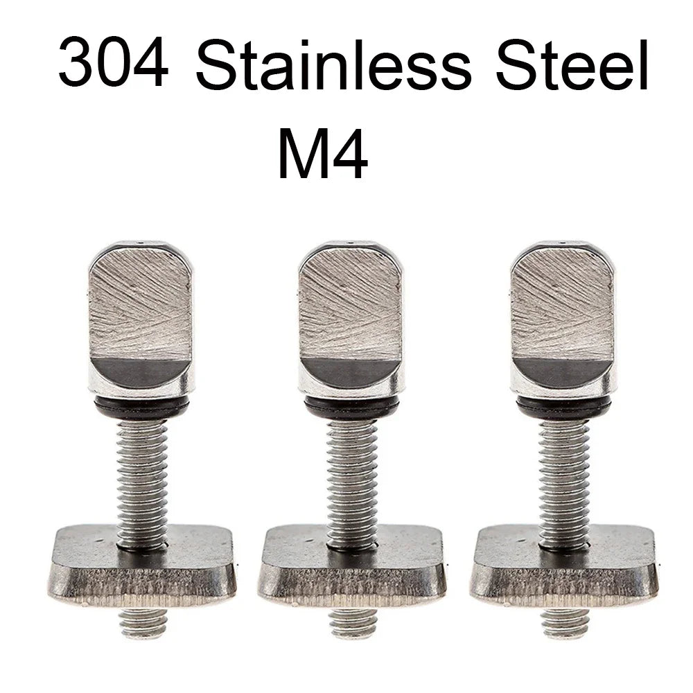 2sets M4 M5 Stainless Surf Fin Screws Plates Surfboard Longboard Screw Channel Sliding Fin Box Plate Smart Screw Oasis Select M4 304 3 Pieces