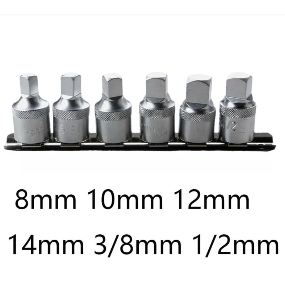6-Pc Oil Drain Plug Socket Set | 1/2" Square Drive Auto Tool Socket Wrench Set Oasis Select Default Title