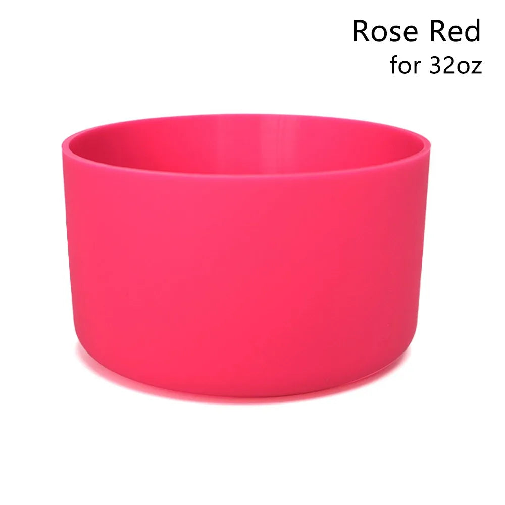 1Pcs New Anti-Slip Silicone Boot Protective Soft Bottle Bottom Base Colorful Cup Sleeve for Owala 24oz 32oz 40oz Oasis Select rose red for 32oz