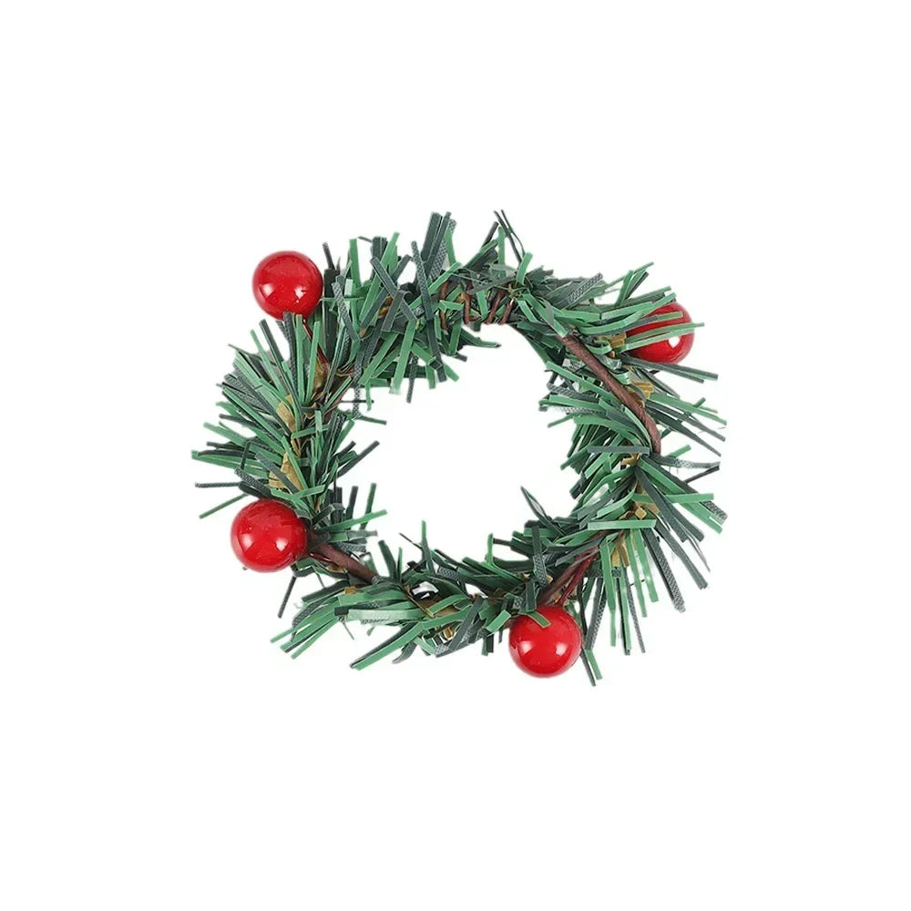 3pcs/6pcs/set Christmas Napkin Ring Red Pine Needle Wreath Napkin Buckle Hand Woven Napkin Loop Cloth Loop Oasis Select 3PCS-B
