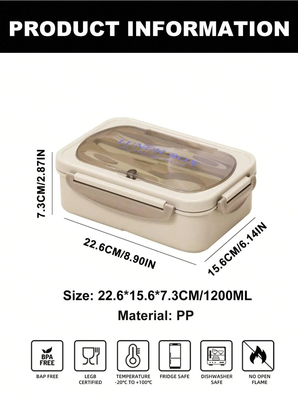 1Pc Bento Box Adult Lunch Box With 4 Compartments,Utensils, Sauce Jar, Muffin Liners, Microwave&Dishwasher Safe, Back To School Oasis Select