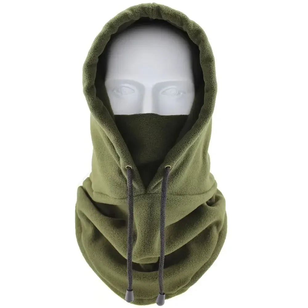 Warm Fleece Balaclava for Men Women Winter Face Mask Neck Warmer Hooded Cap Windproof Thermal Head Cover Beanies Bandana Oasis Select army green