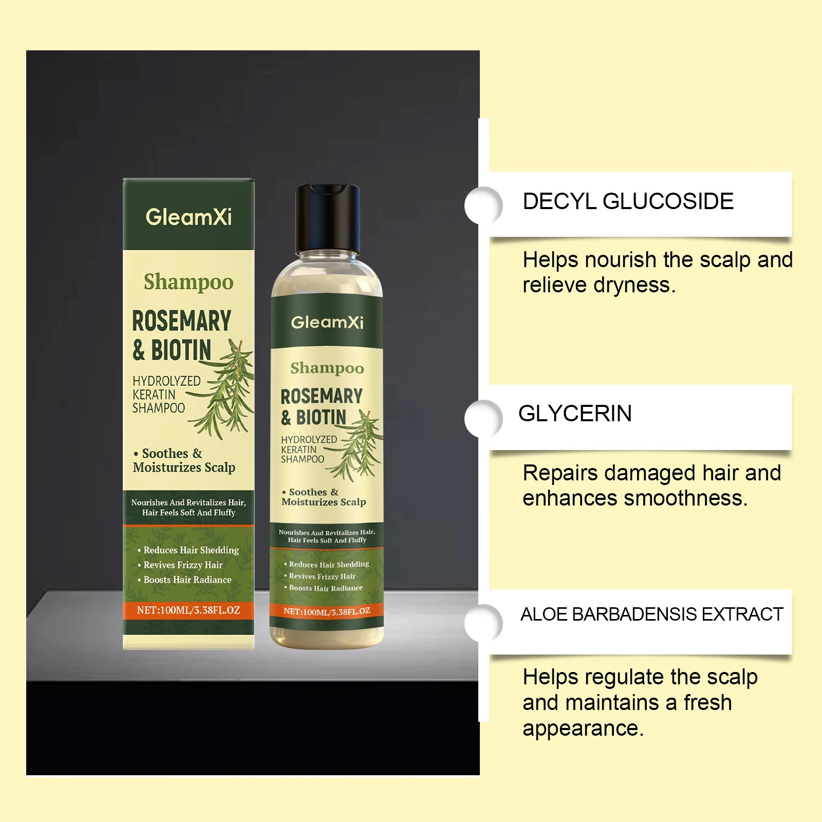 Organic Rosemary Biotin Shampoo Hair Thickening Strengthening Shampoo Deep Nourishing Volumizing Anti Dandruff Hair Care Product Oasis Select