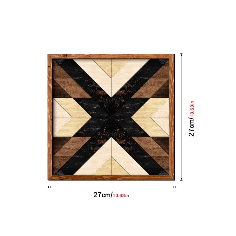 Wall Stickers Wooden Frame Paintings Nordic Style Geometric Patterns Living Room Bedroom Study Decoration Oasis Select MZ450-C model